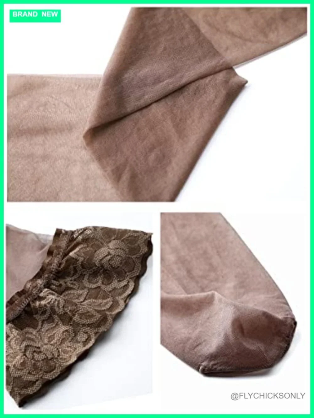 4 Pairs Thigh High Stockings Lace Tights Silky Semi Sheer